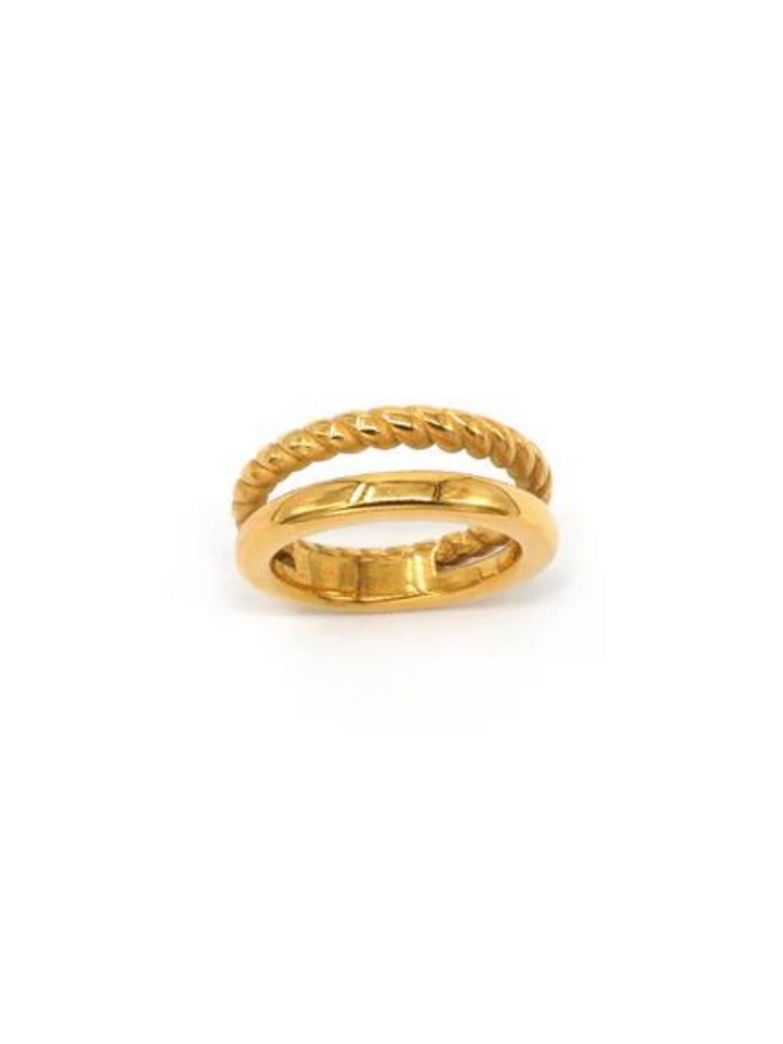 MAY MARTIN GOLD DOUBLE BAND GRANT RING - THE HIP EAGLE BOUTIQUE