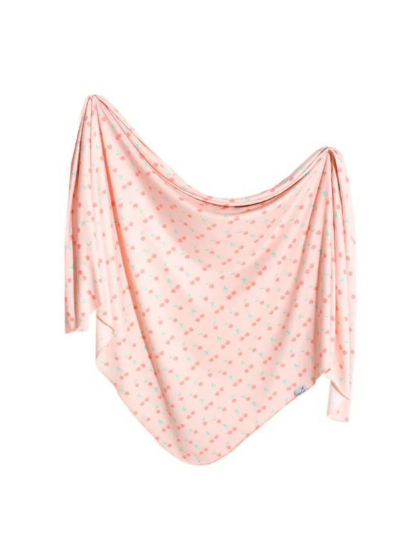 COPPER PEARL KNIT SWADDLE IN CHEERY - THE LITTLE  EAGLE BOUTIQUE