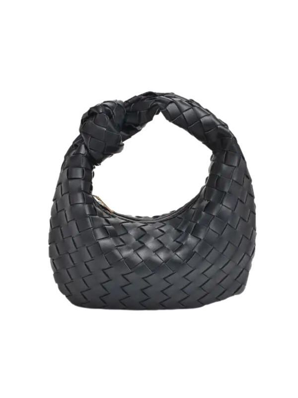 SOLID BLACK / KELLY GREEN WOVEN CLUTCH - THE HIP EAGLE BOUTIQUE