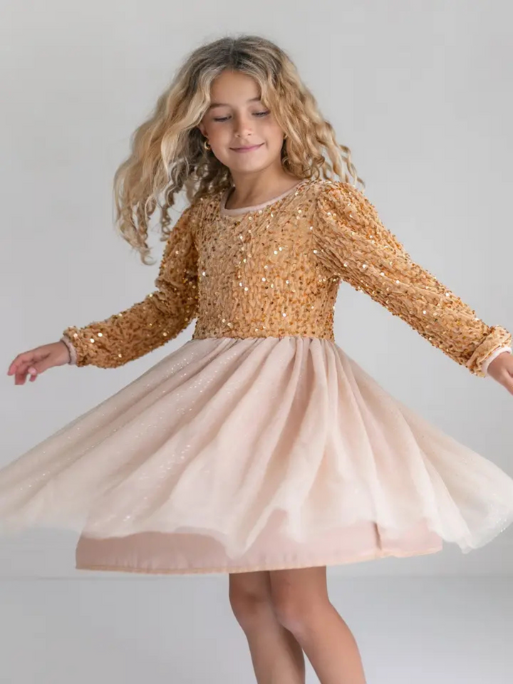 CHAMPAGNE TULLE DRESS