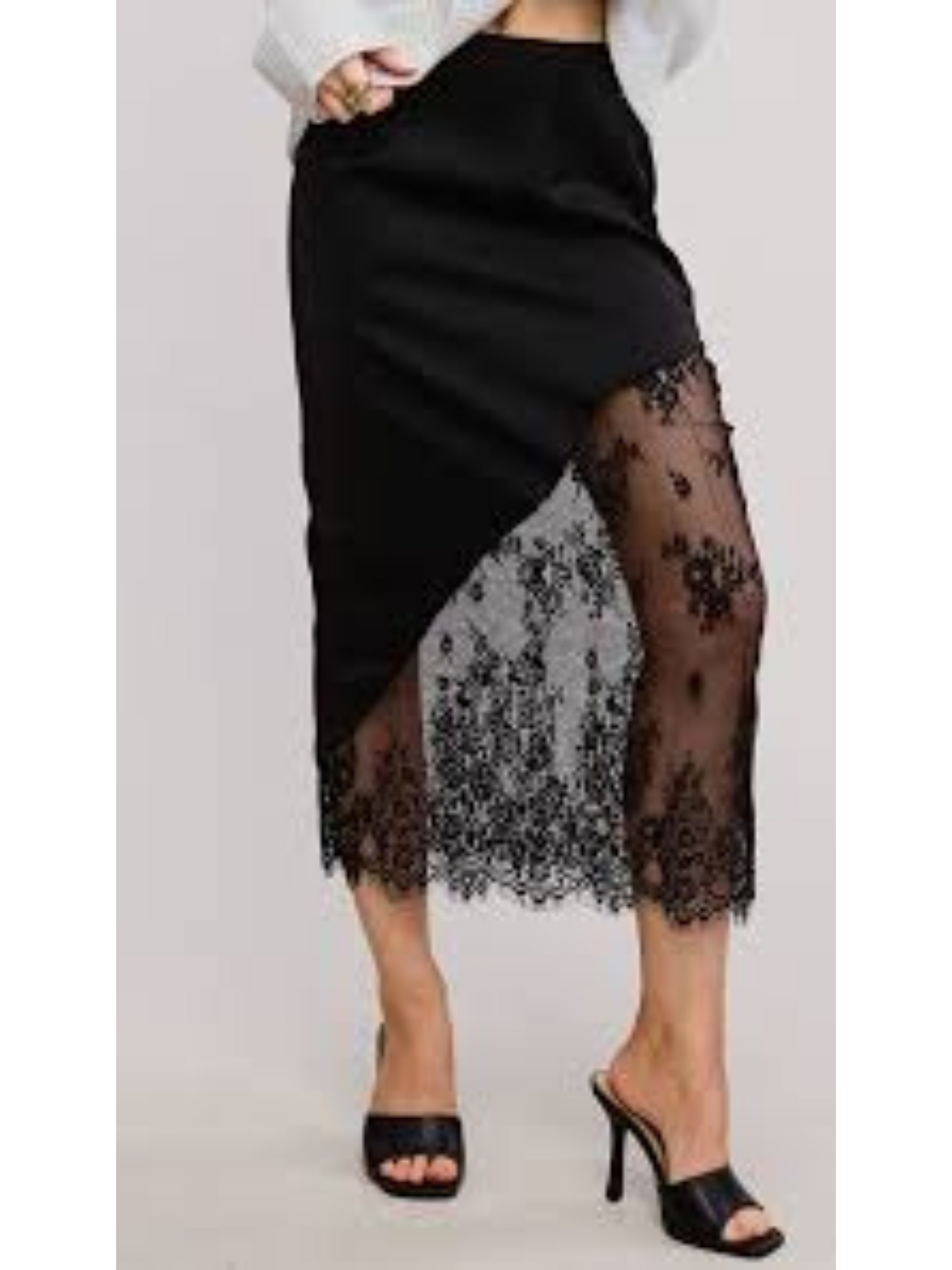 BLACK SLIP SKIRT