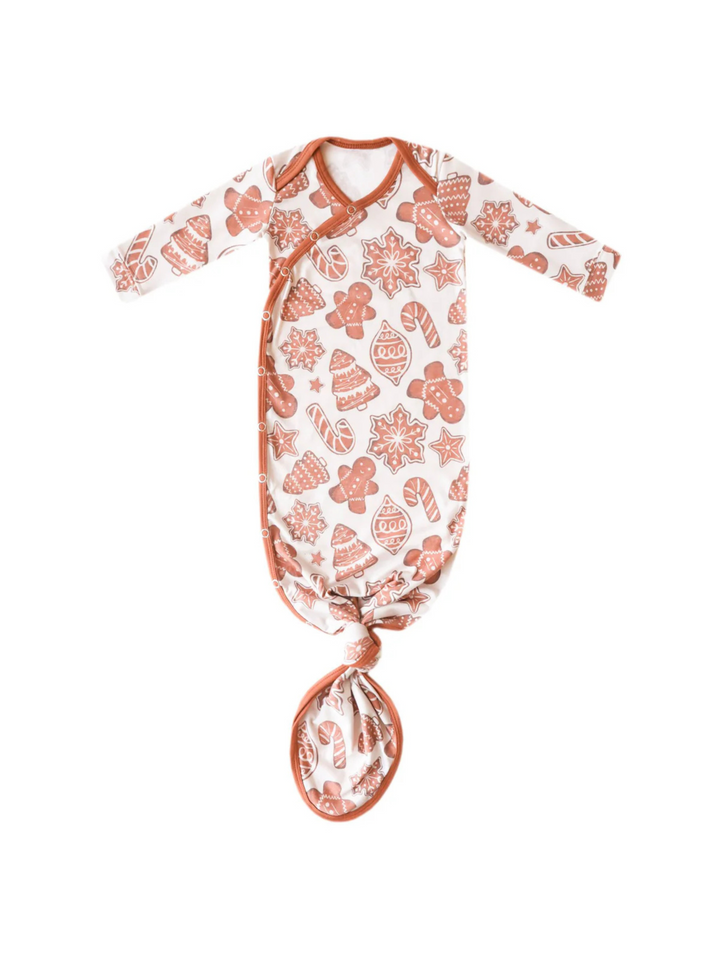 COPPER PEARL GINGERBREAD NEWBORN KNOTTED GOWN