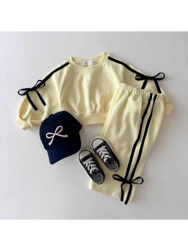 YELLOW BOWS SWEAT SET