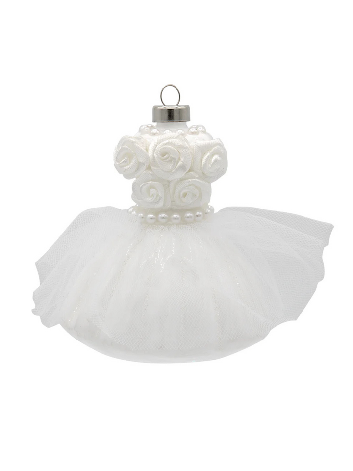 WHITE WEDDING GOWN ORNAMENT