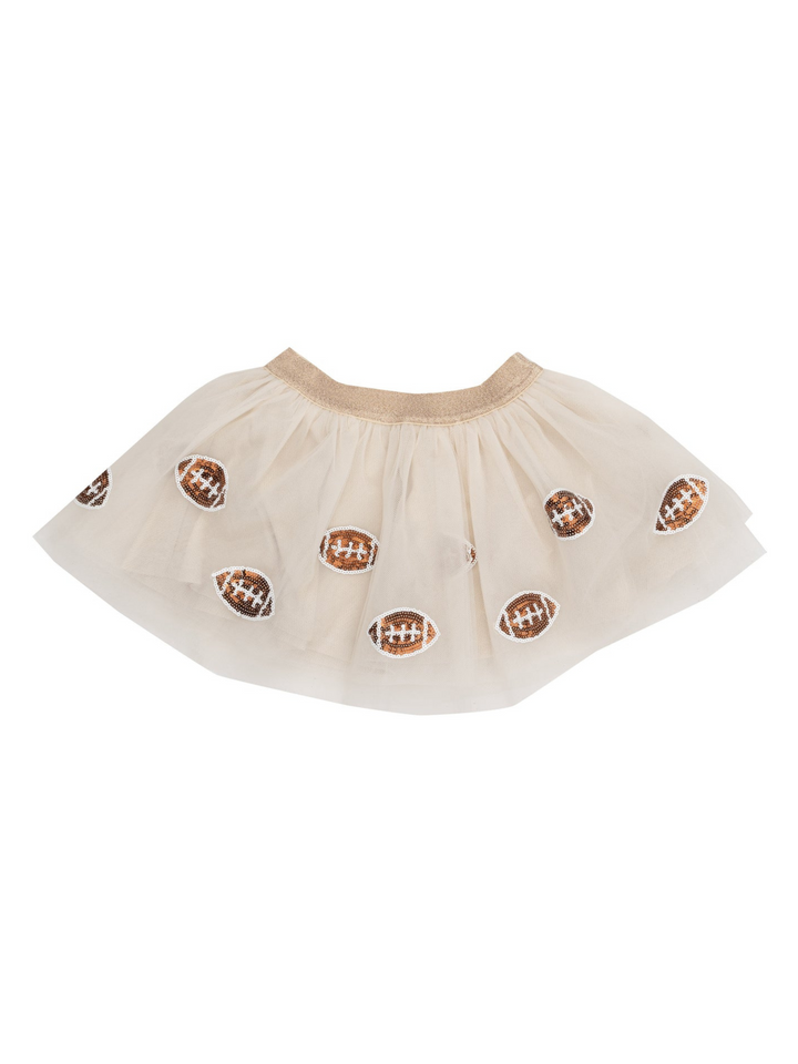 SEQUIN FOOTBALLS OATMEAL TUTU