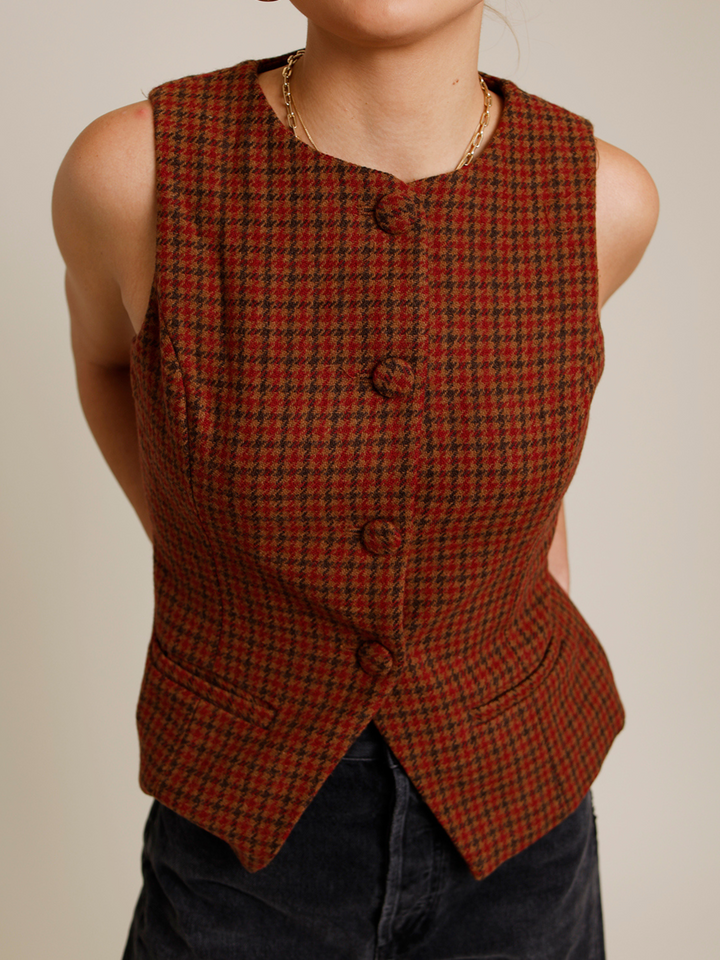 BLAIR HERRINGBONE WOOL VEST