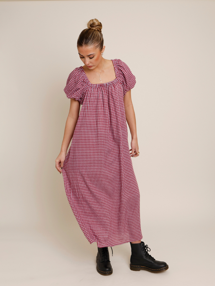 SMITTEN SQUARE NECK MIDI DRESS