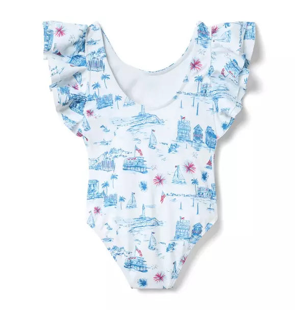 RECYCLED TOILE ONE-PIECE X AMERICANA