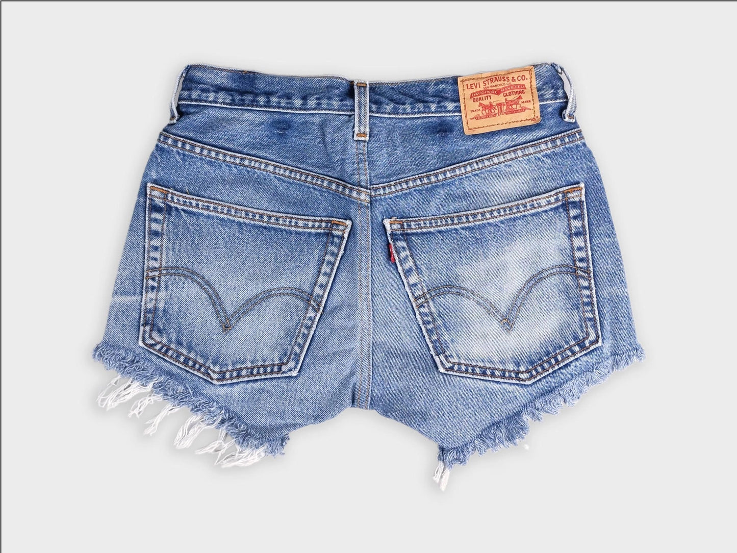 LEVI'S UPCYCLED LOW RISE DENIM SHORTS