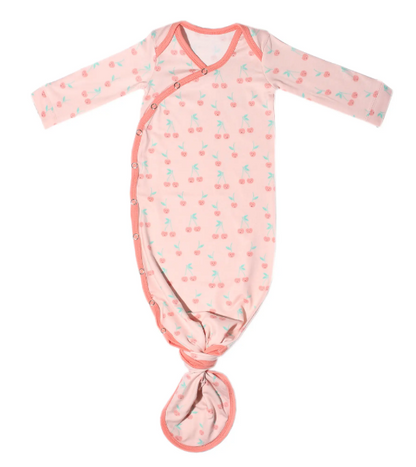 COPPER PEARL NEWBORN KNOTTED GOWN IN CHEERY