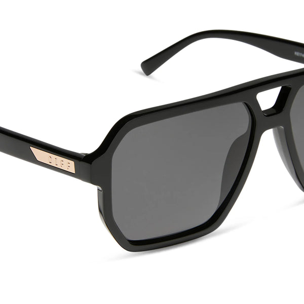 diff geometric aviator style black frame sunglasses