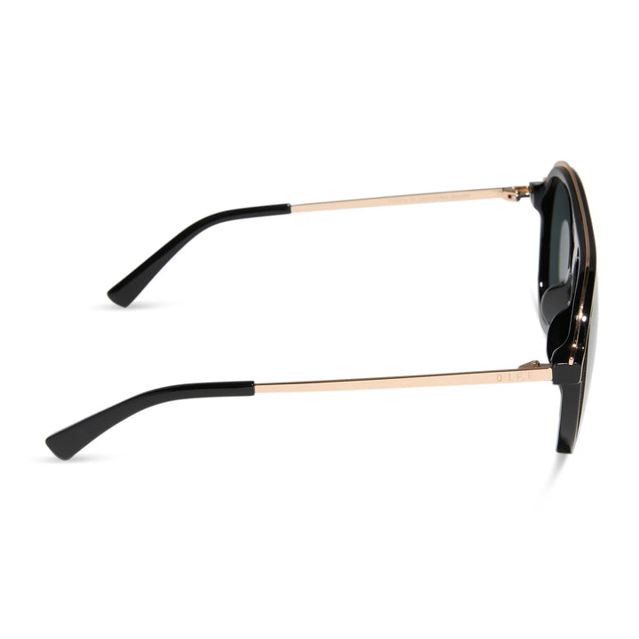 diff flat brow bar modern aviator black sunglasses