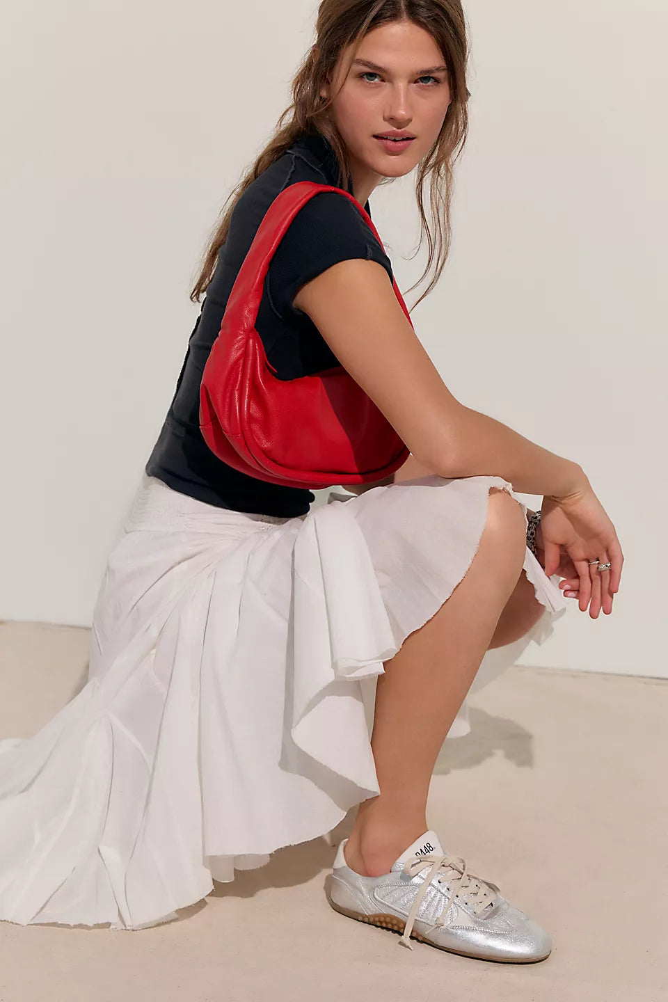 FREE PEOPLE ALEXA SHOULDER BAG X RED