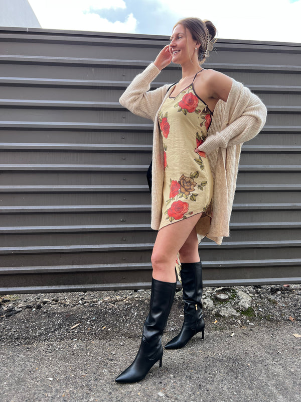 VINTAGE ROSE MINI DRESS - THE HIP EAGLE BOUTIQUE
