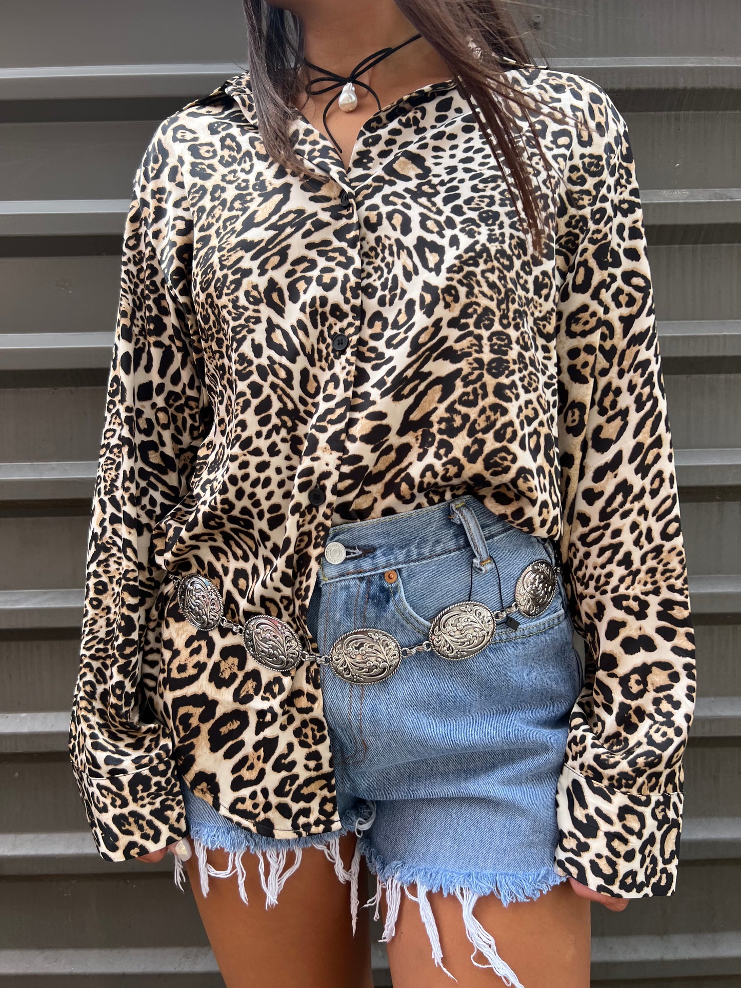 leopard print button up shirt