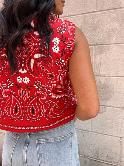 bandana print top