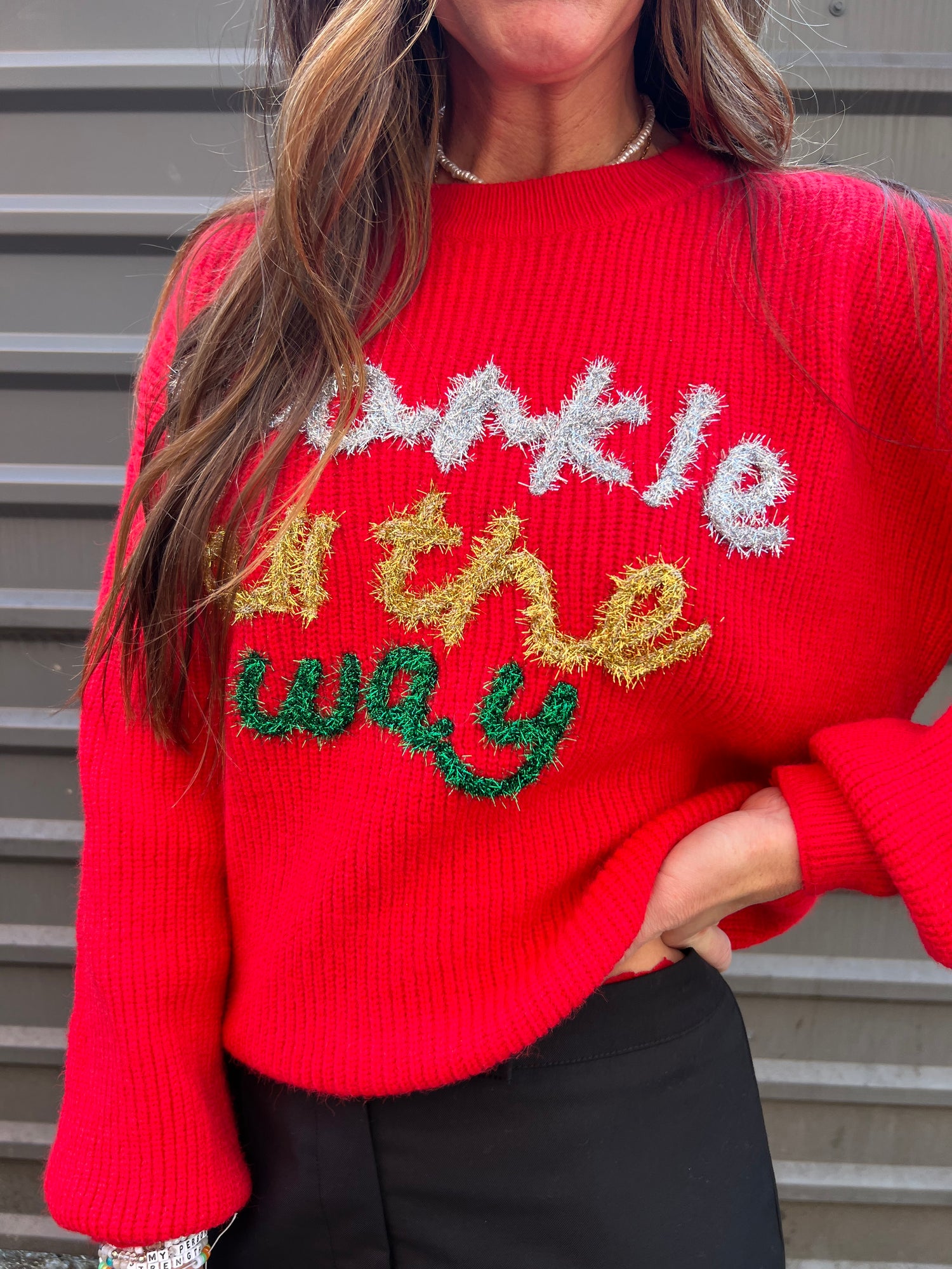 SPARKLE ALL THE WAY SWEATER - THE HIP EAGLE BOUTIQUE