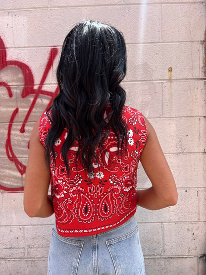 PATRIOT TIE-FRONT TOP