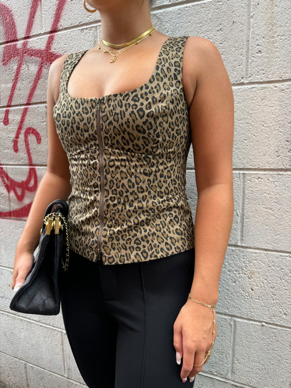 leopard print going out top