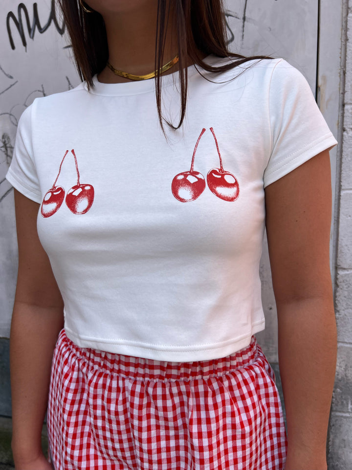 cherry print tshirt