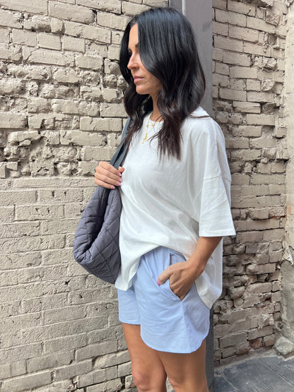 oversized plain white tee