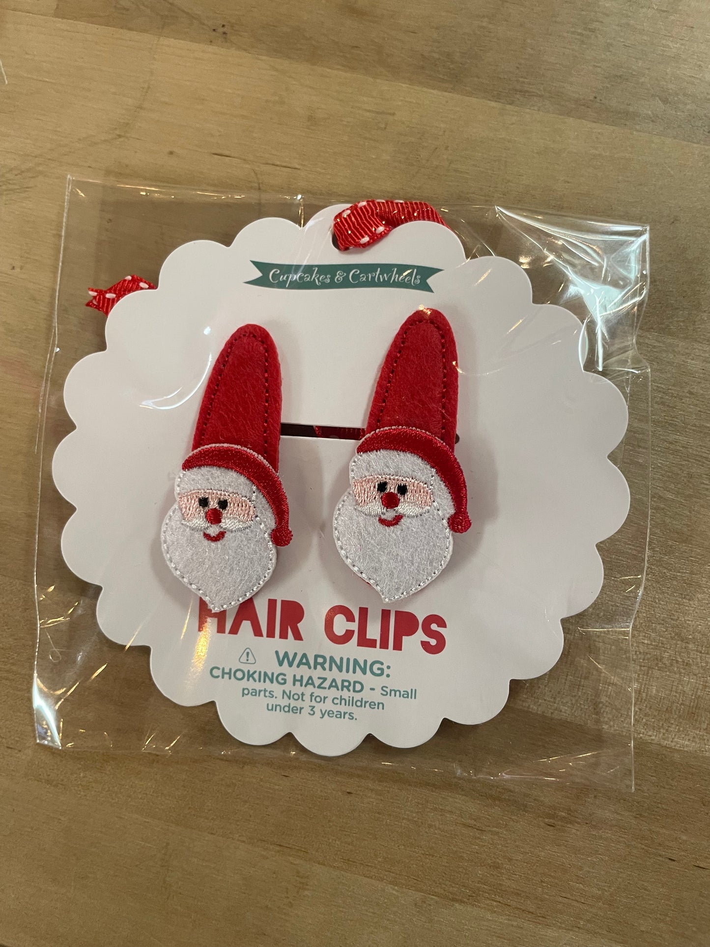 HOLIDAY HAND-CRAFTED SANTA HAIR CLIPS - THE HIP EAGLE BOUTIQUE