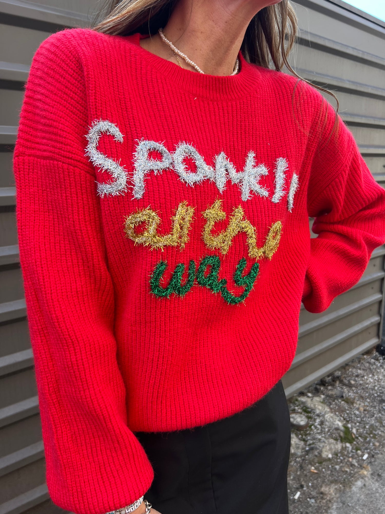 SPARKLE ALL THE WAY SWEATER - THE HIP EAGLE BOUTIQUE