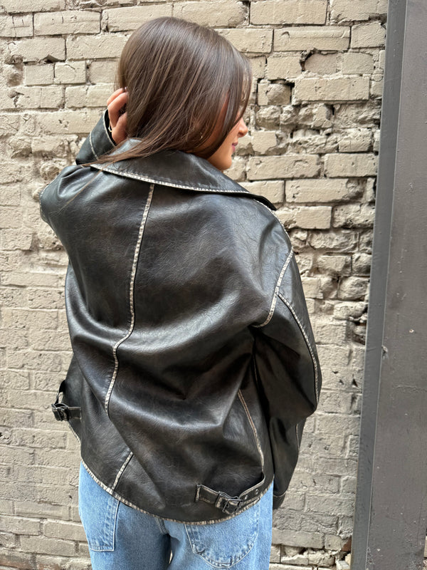 VINTAGE VIBES LEATHER MOTO JACKET