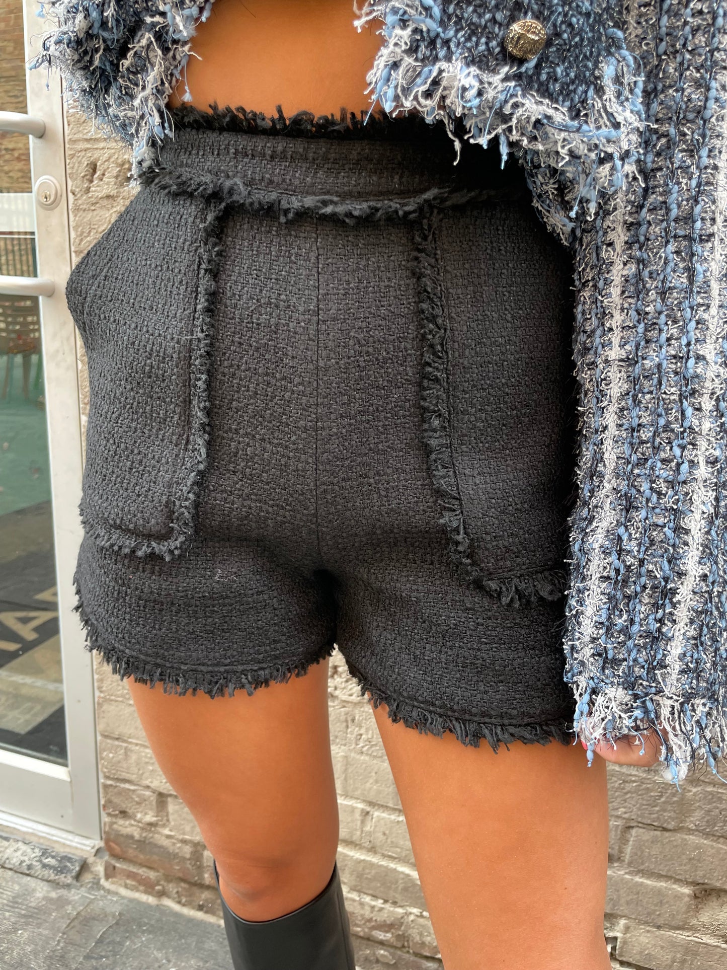 CLASSY BLACK TWEED SHORTS - THE HIP EAGLE BOUTIQUE