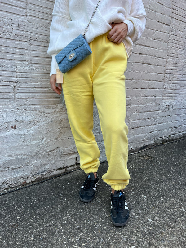 yellow jogger sweatpants