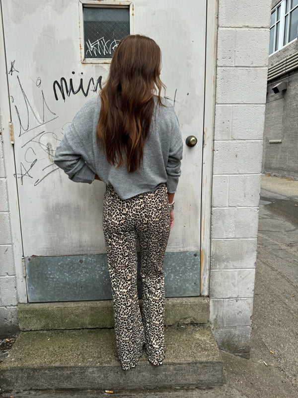 flowy leopard print pants