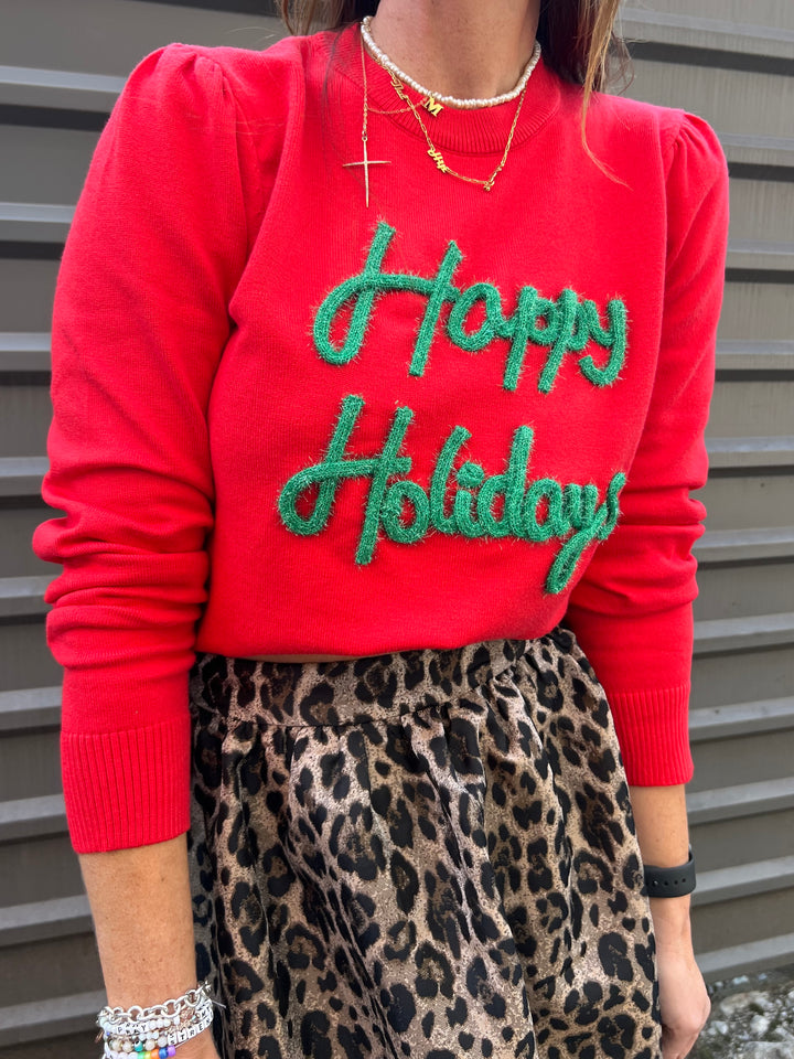 HAPPY HOLIDAYS SWEATER - THE HIP EAGLE BOUTIQUE
