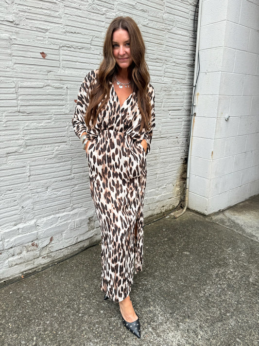 leopard print maxi dress