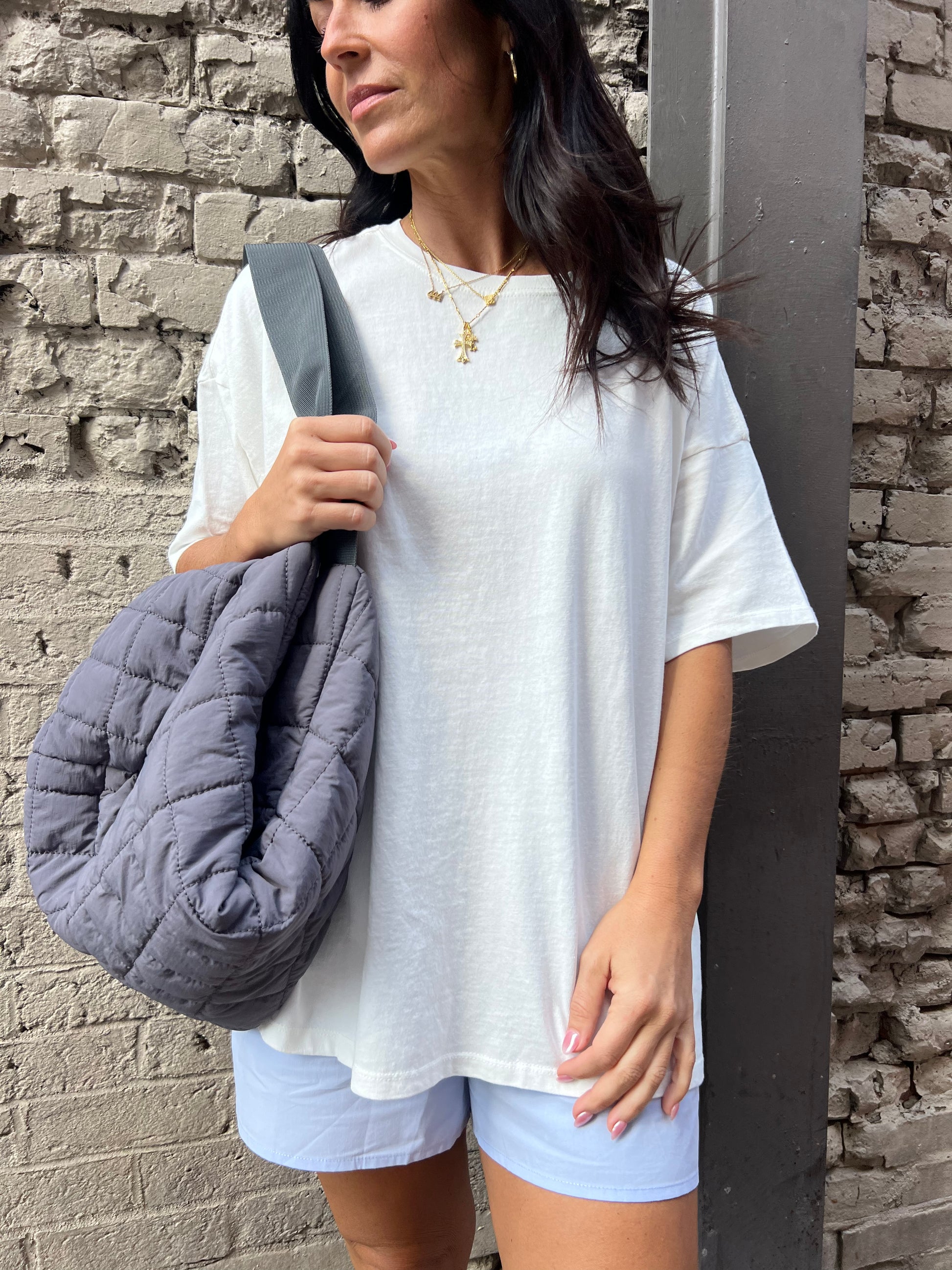 oversized plain white tee