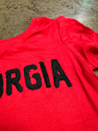 red Georgia bulldogs cropped t-shirt