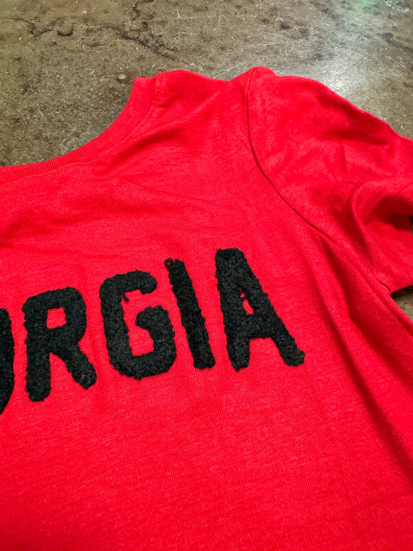 red Georgia bulldogs cropped t-shirt