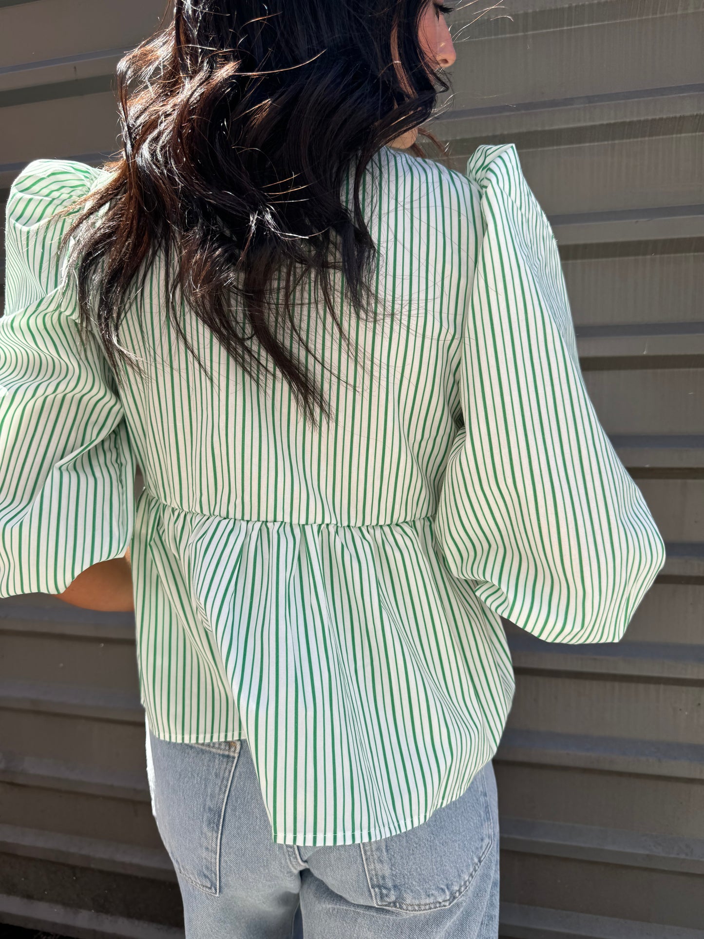 puff sleeves peplum top