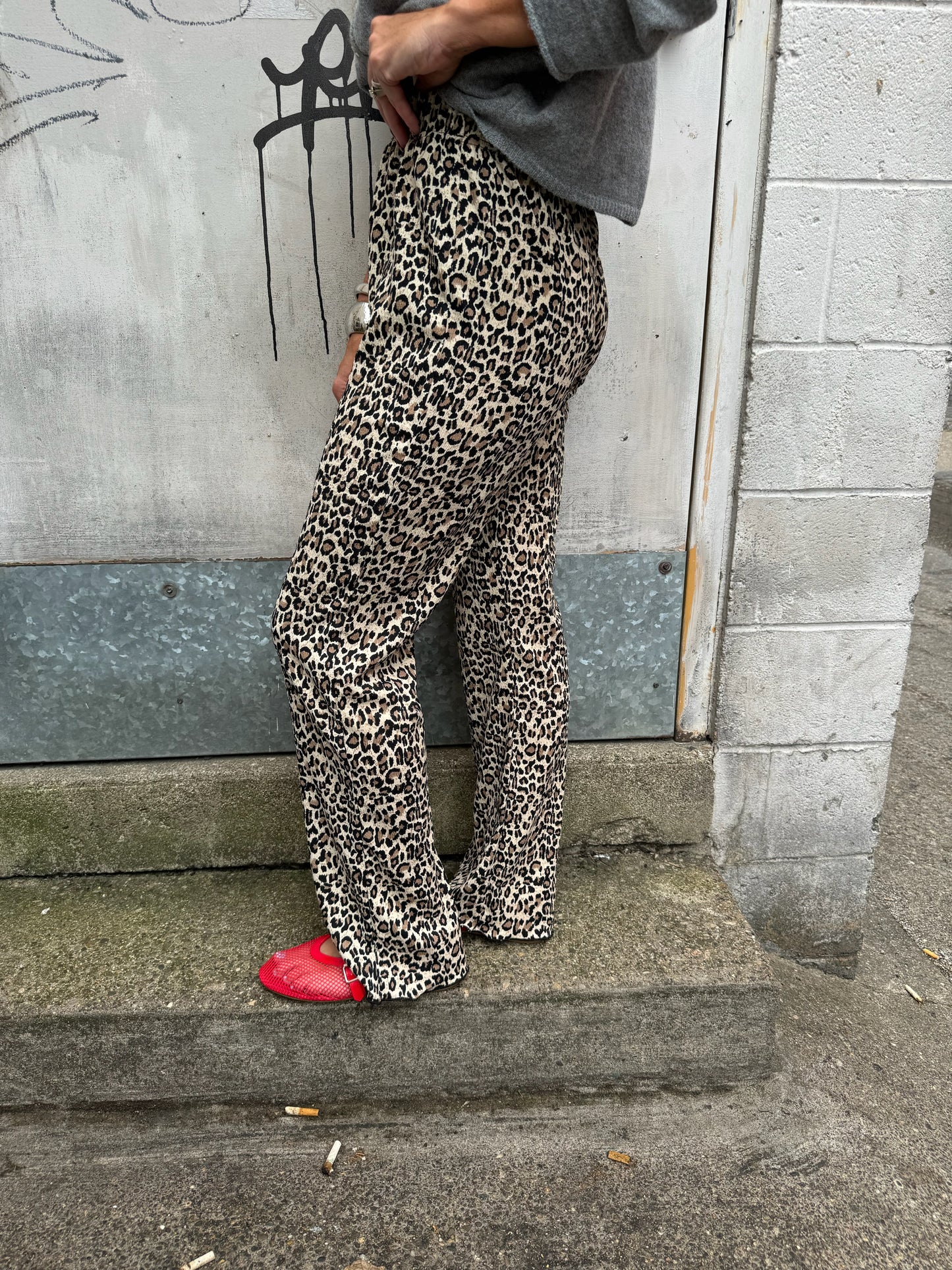 flowy leopard print pants