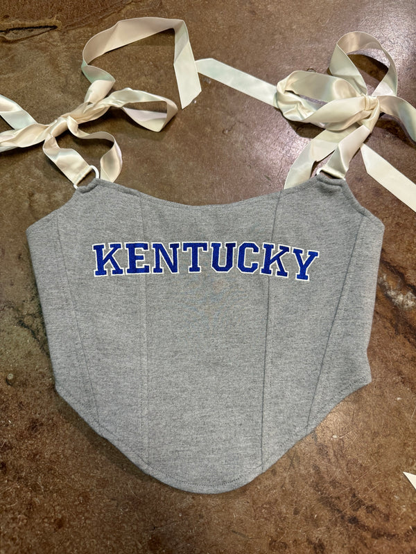 Kentucky embroidered ribbon corset top