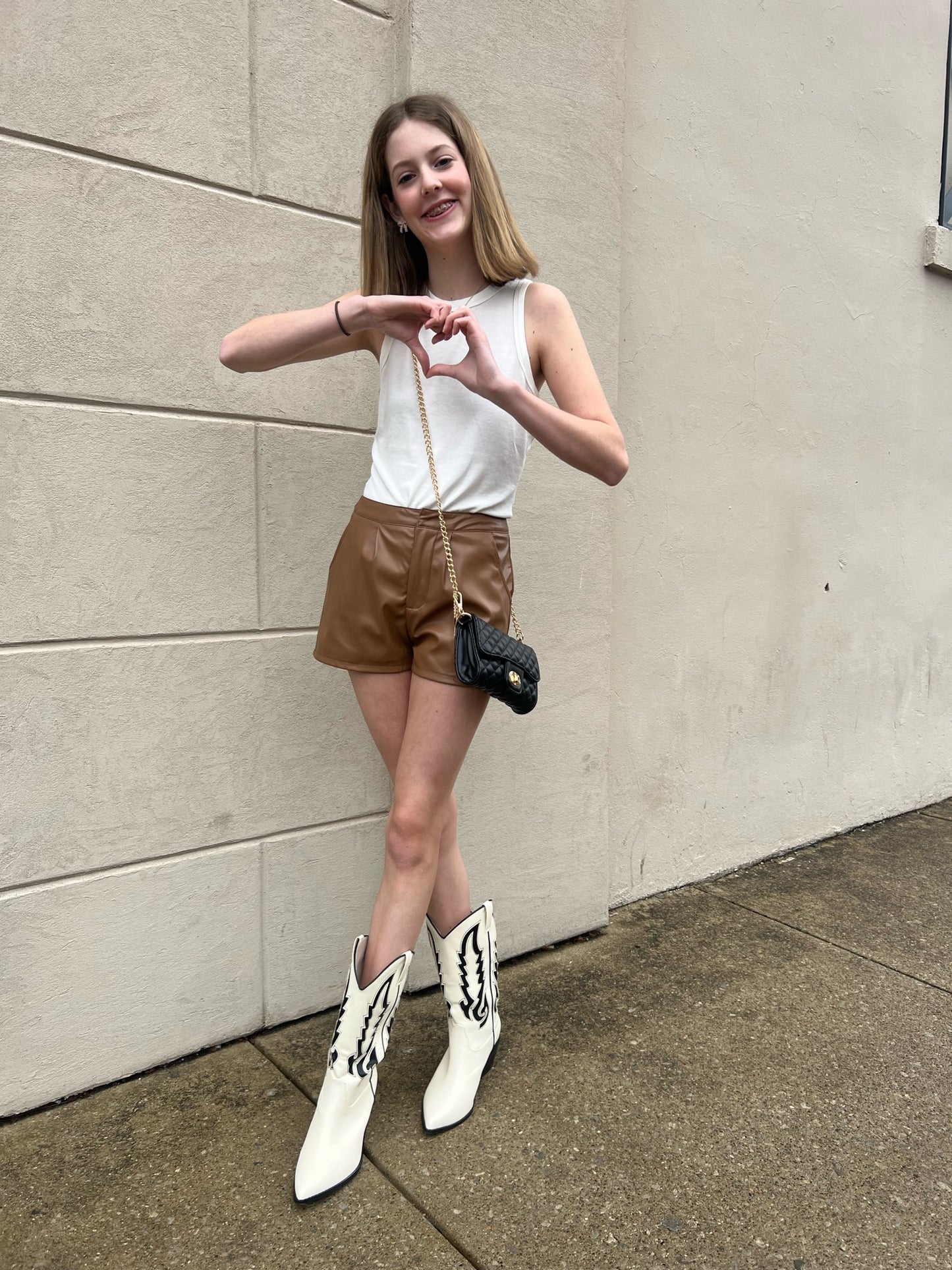 TWEEN - RODEO VEGAN LEATHER SHORTS