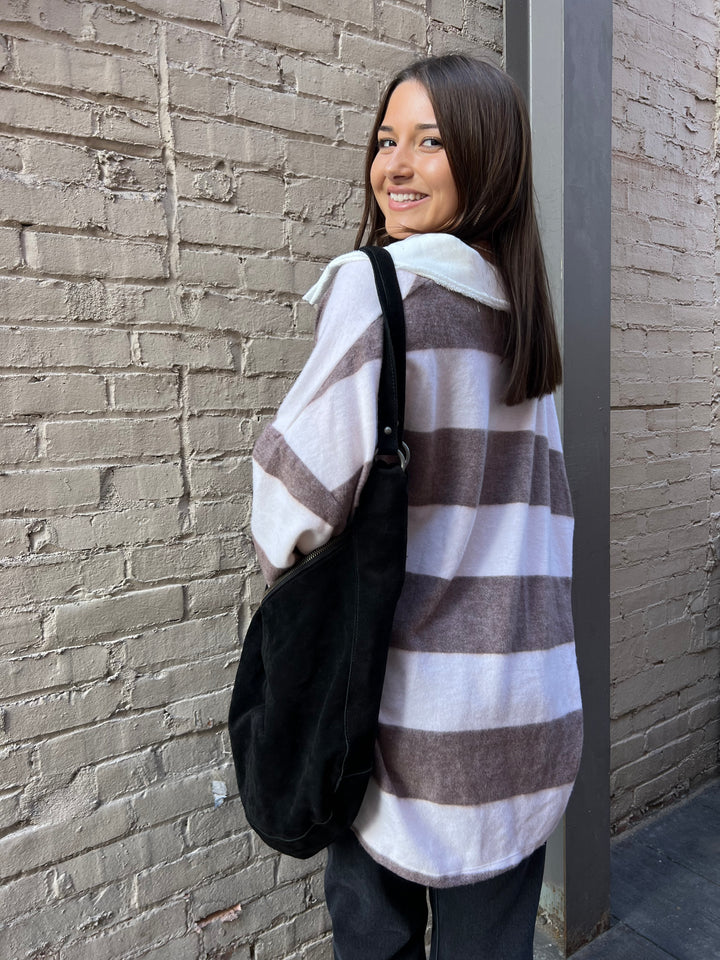 SLOUCHY STRIPED PULLOVER - THE HIP EAGLE BOUTIQUE