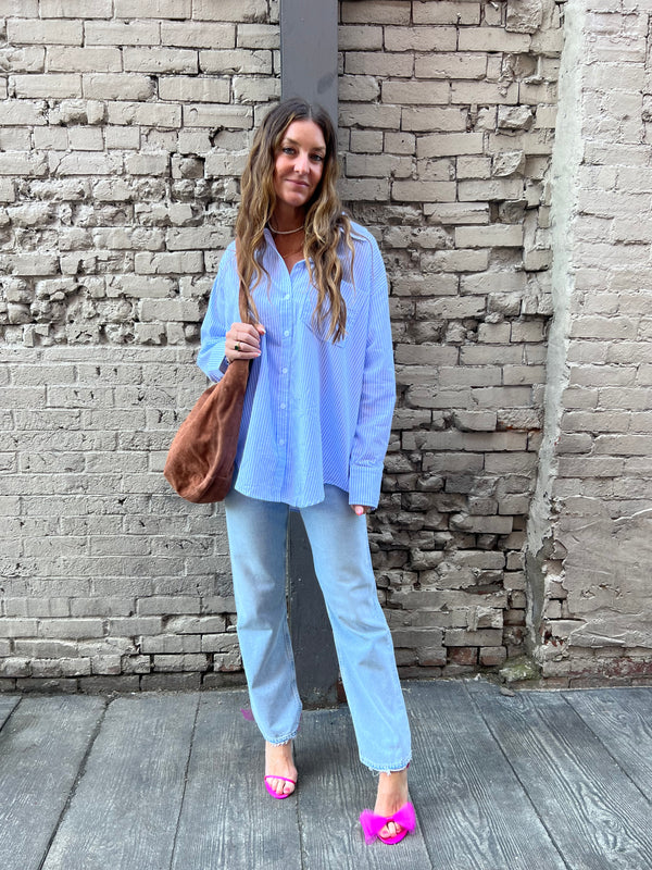 BUSINESS CASUAL STRIPED BUTTON UP SHIRT - THE HIP EAGLE BOUTIQUE