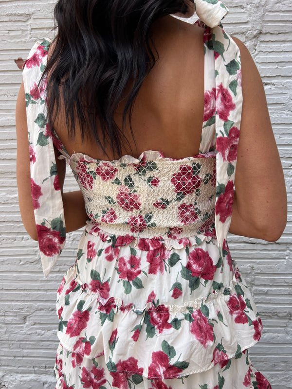rose print dress