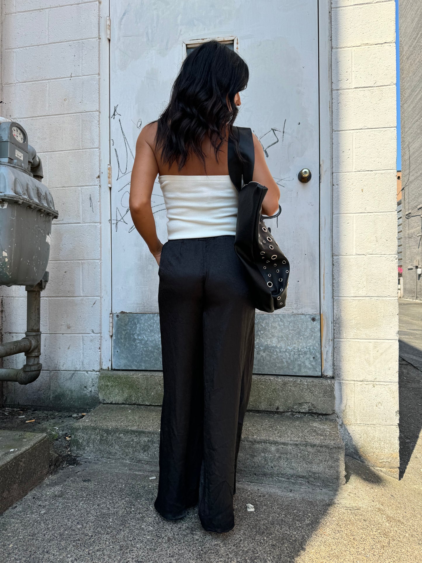 black flowy pants