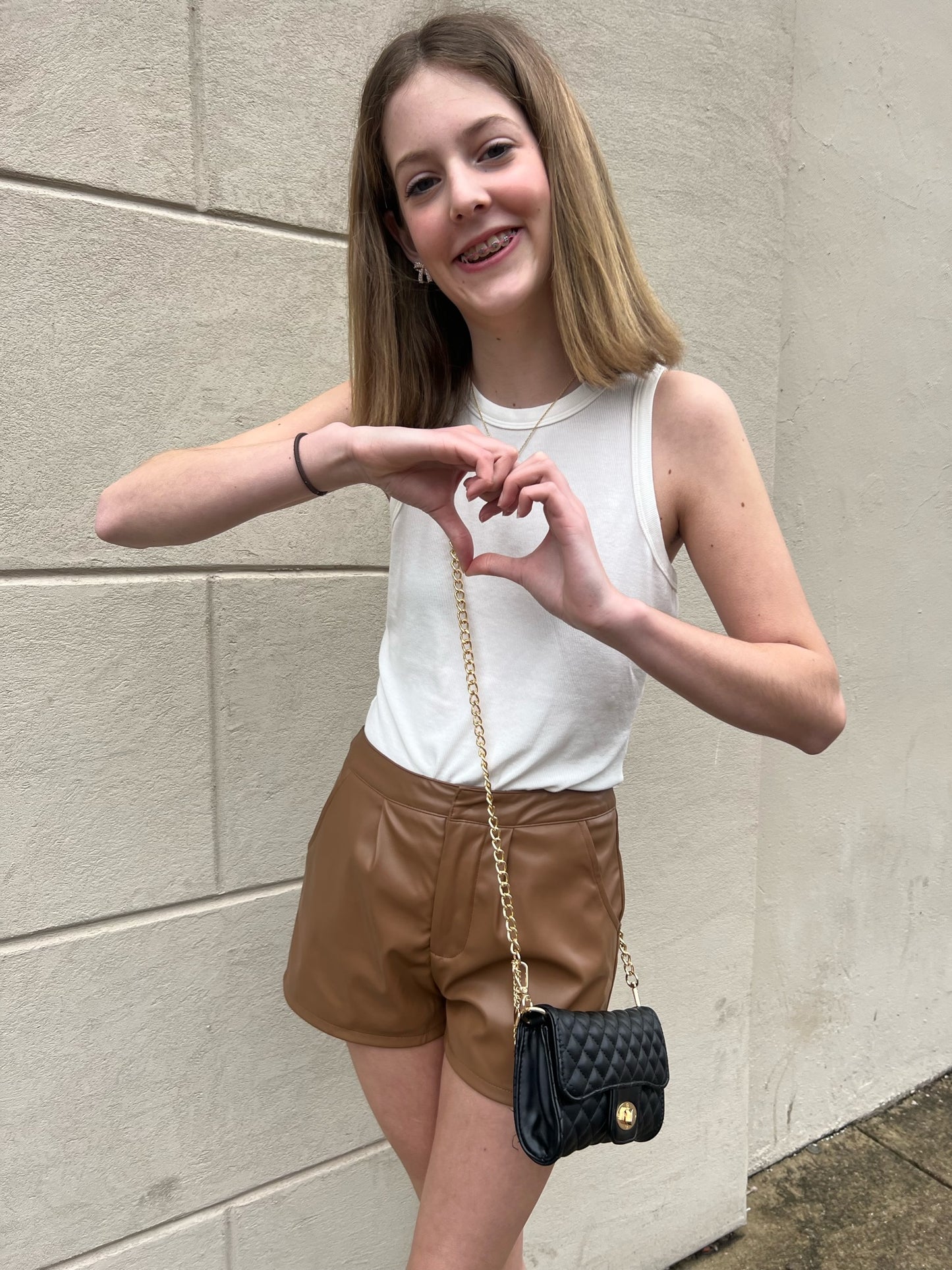 TWEEN - RODEO VEGAN LEATHER SHORTS