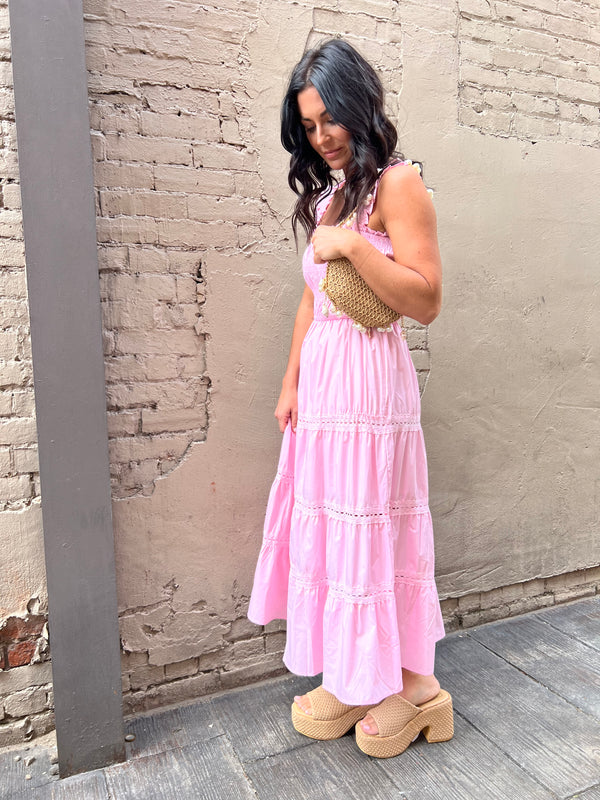 ruched pink dress
