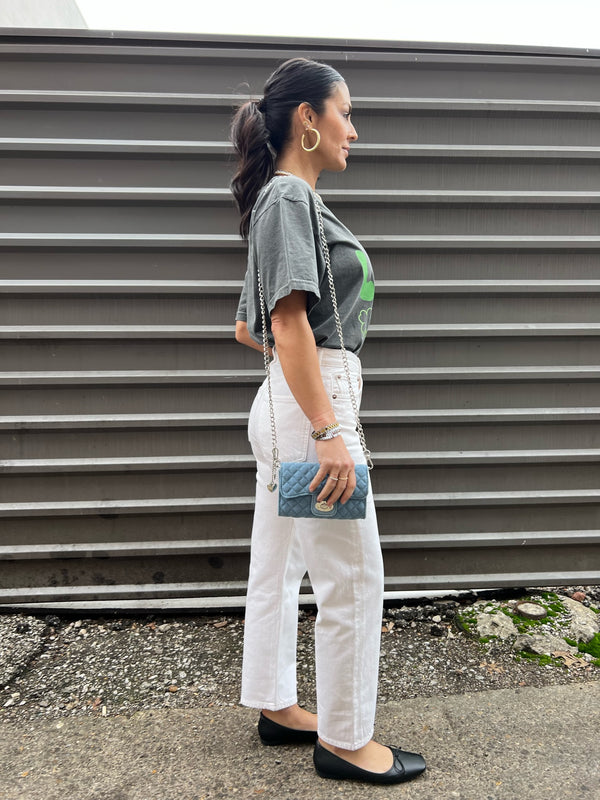 AGOLDE 90's CROP MID RISE STRAIGHT IN FORTUNE COOKIE JEANS