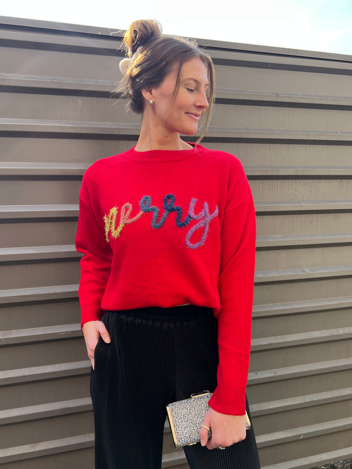 MERRY TINSEL SWEATER IN COLOR POP - THE HIP EAGLE BOUTIQUE