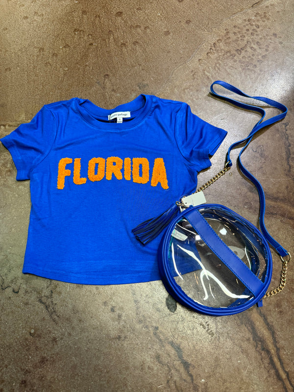 blue Florida Gators cropped t-shirt