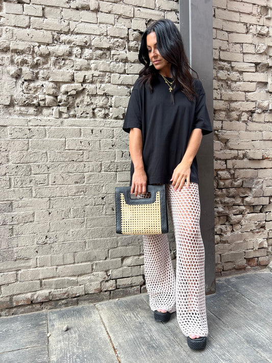 oversized plain black tee